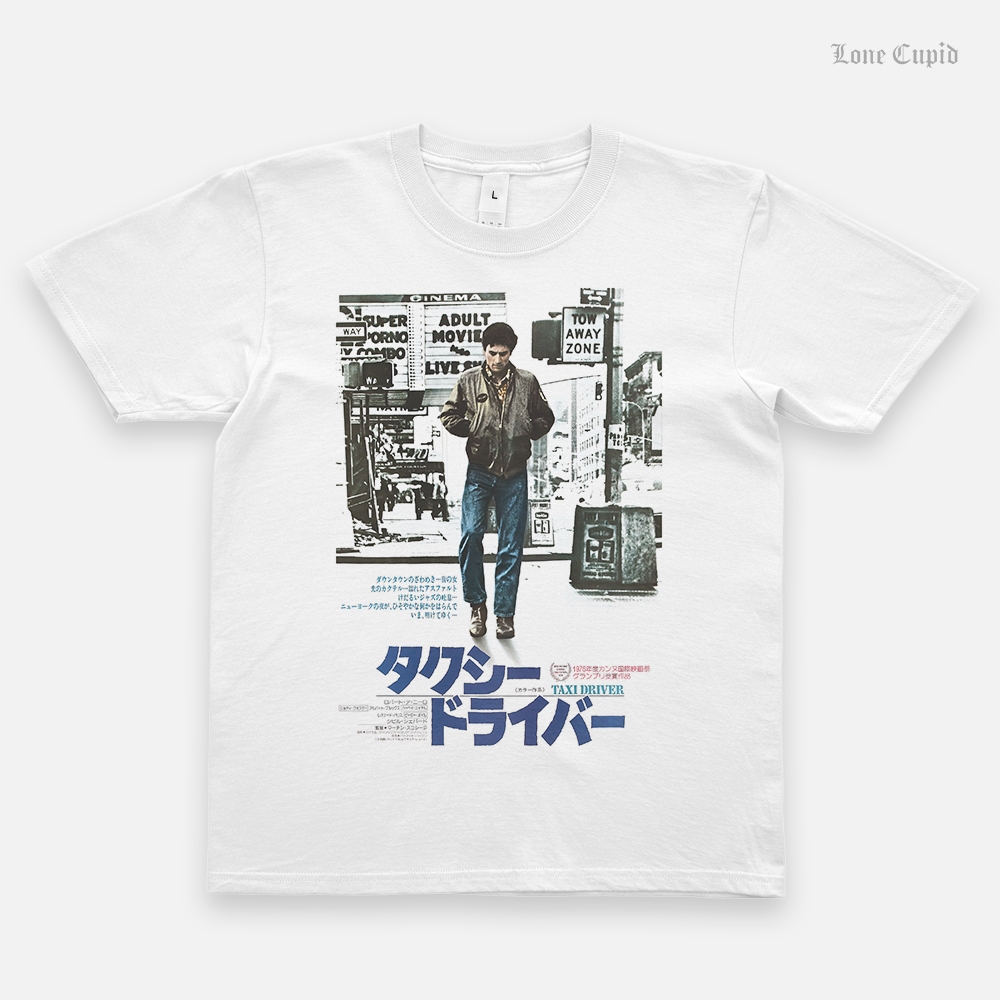 เสื้อวงนำเข้า Taxi Driver 1976 film movie Japan Promo Poster Robert De Niro Anti-Hero Style Vintage 