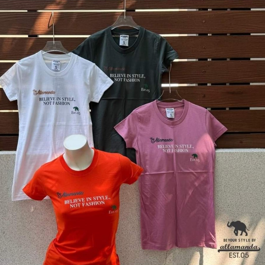 Allamanda เสื้อยืดผู้หญิง U05 ลายสกรีน Believe In Style สินค้าลิขสิทธิ์แท้ (M.L)