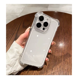 Supercase i7-i15promax เคสใสกันกระแทก ปุ่มเงิน