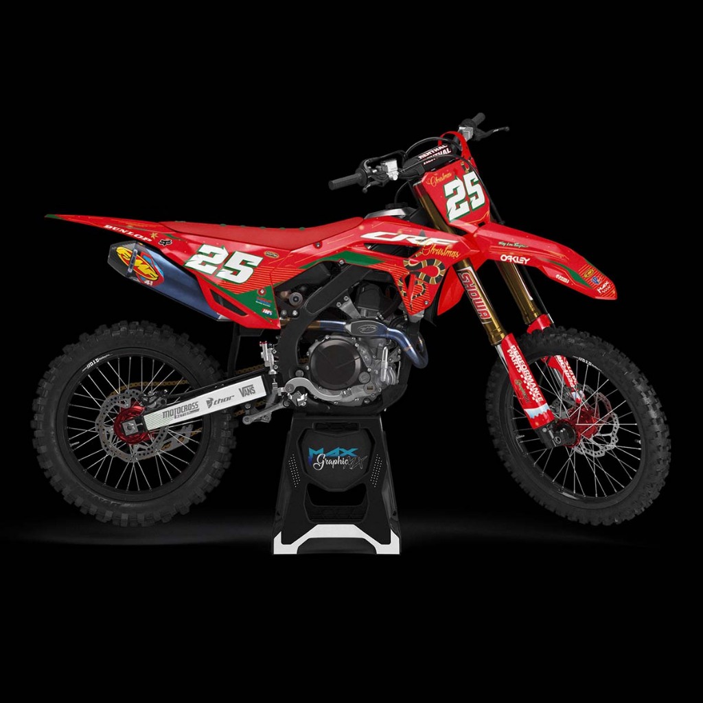 สติกเกอร์รถวิบาก CRF CR 110-450 cc ทั้งคัน พร้อมสติกเกอร์กระบอกโช๊ค ใส่ชื่อ เลขเบอร์ ได้ตามต้องการ