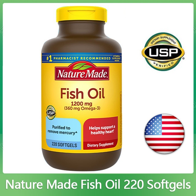 (Exp.01/2028)Nature Made Fish Oil 1200 mg 220 Softgels