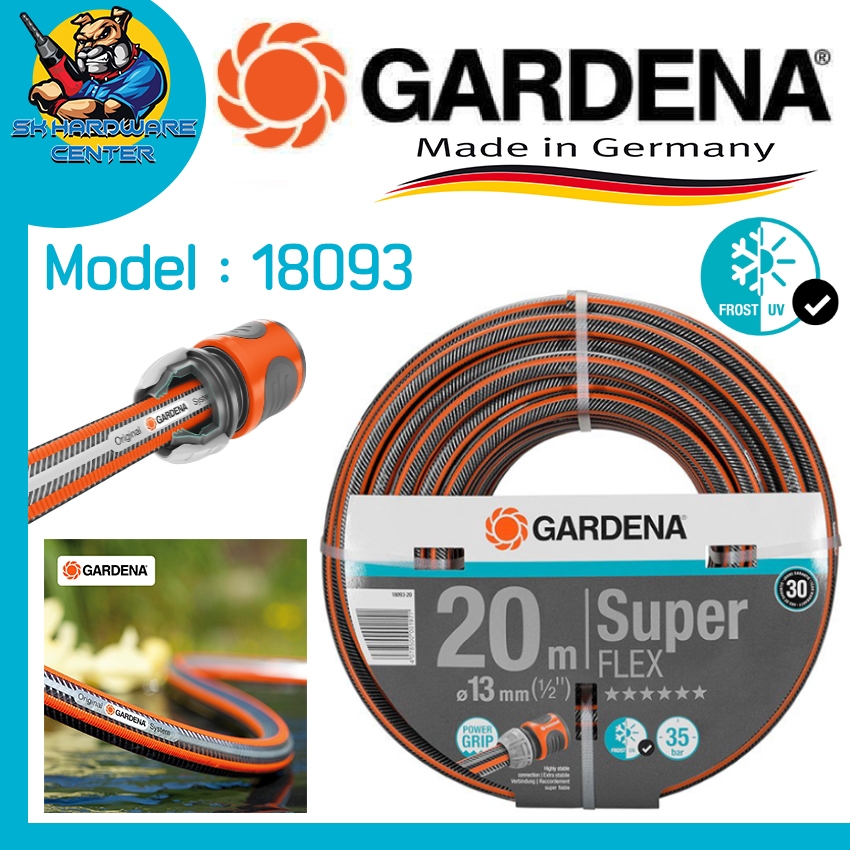Gardena สายยางยืดหยุ่นสูงไม่พับไม่งอ ขนาด 1/2″ ความยาง 20 เมตร ทนแรงดันได้ถึง 35 bar รหัส 18093