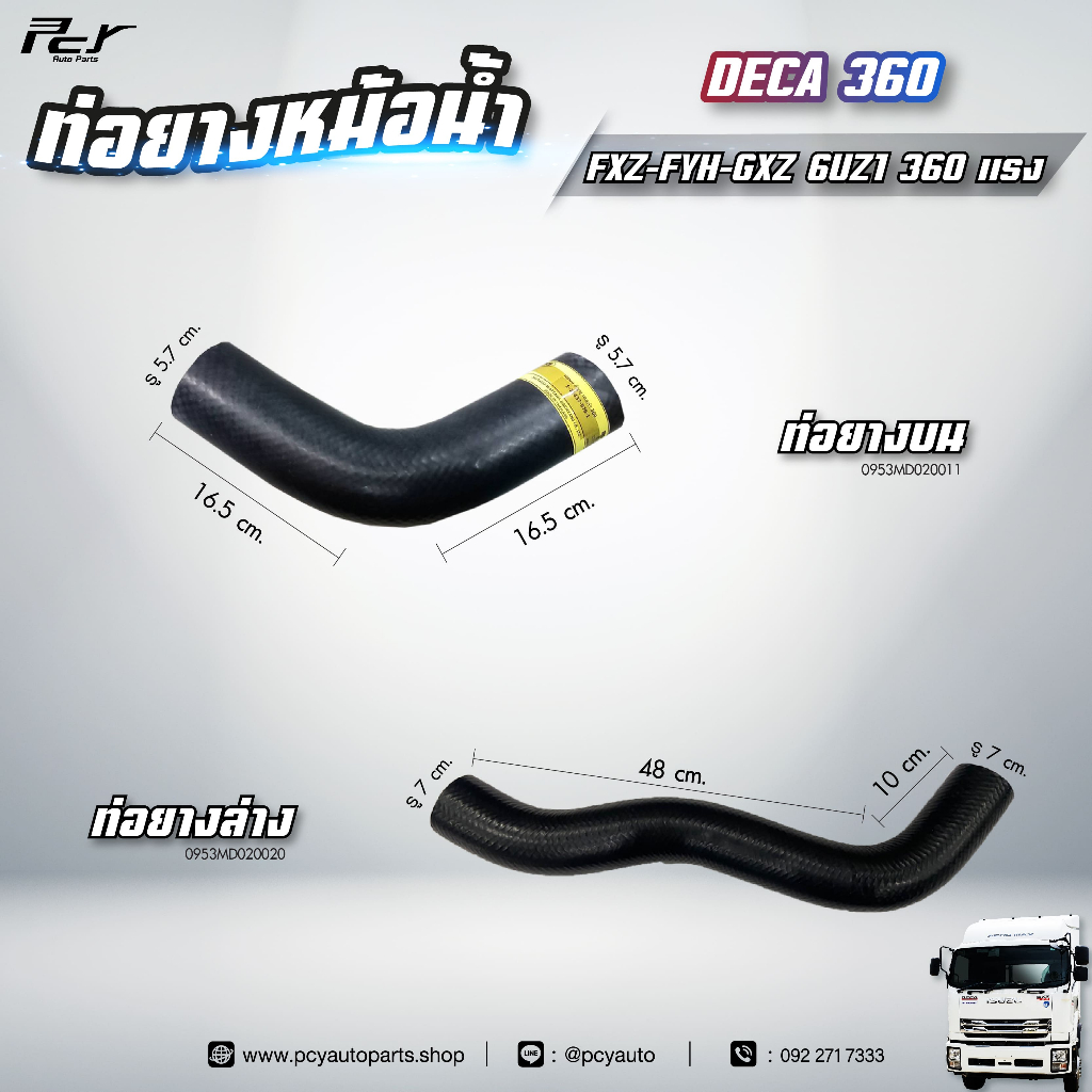 ท่อยางหม้อน้ำ บน - ล่าง // ISUZU // DECA 360 FXZ-FYH-GXZ- (6UZ1-TCC) - 360 hp.** ของแต่ง รถบรรทุก **