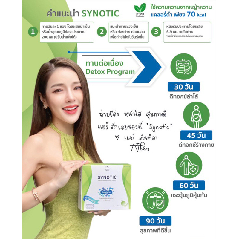 🔥ราคาถูก ลดเพิ่ม50🔥Synotic อารหารเสริมปรับสมดุลลำไส้ Prebiotic 6 ชนิด เสริมฤทธิ์ Probiotic 10 ชนิด