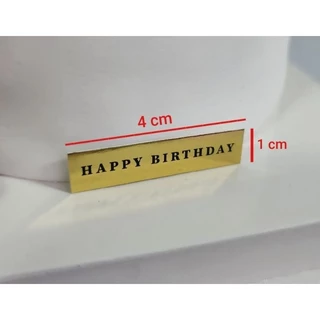 ป้ายกระดาษทองตกแต่งเค้ก HAPPY BIRTHDAY 🎂 ป้ายปักเค้ก