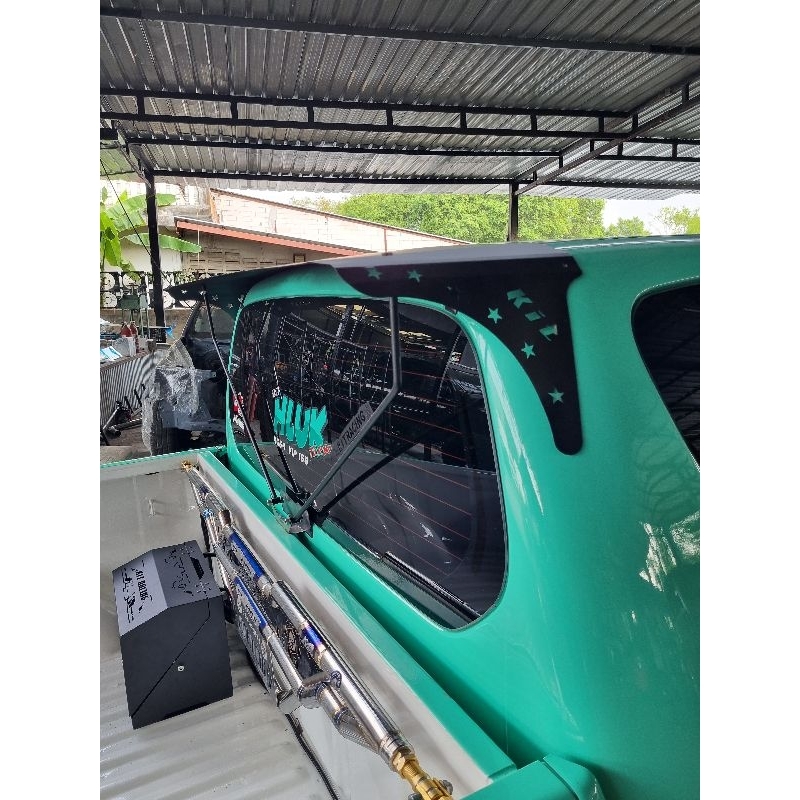 แก๊ปอลูมีเนียมสีดำ แก๊ปหลัง KitRacing สีดำ(พ่นเพาเดอร์โค๊ด) พร้อมขาจับแบบไม่ต้องเจาะ