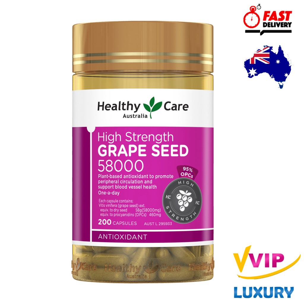 exp07/2028องุ่นสกัดHealthy Care Grape Seed 58000 200 Capsules