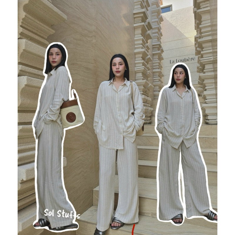 "Coco stripes set"  รอบนี้ลงผ้าฝ้ายลายทางออกแนวพื้นเมือง ผ้านุ่มไม่บาง