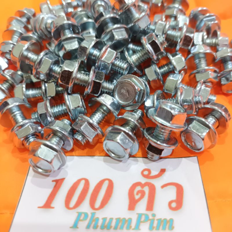 น็อตตัวผู้เบอร์10(M6×15)พร้อมตัวเมีย(100ชุด)เกลียวยาว15มิล*ชุดพิเศษลดราคา
