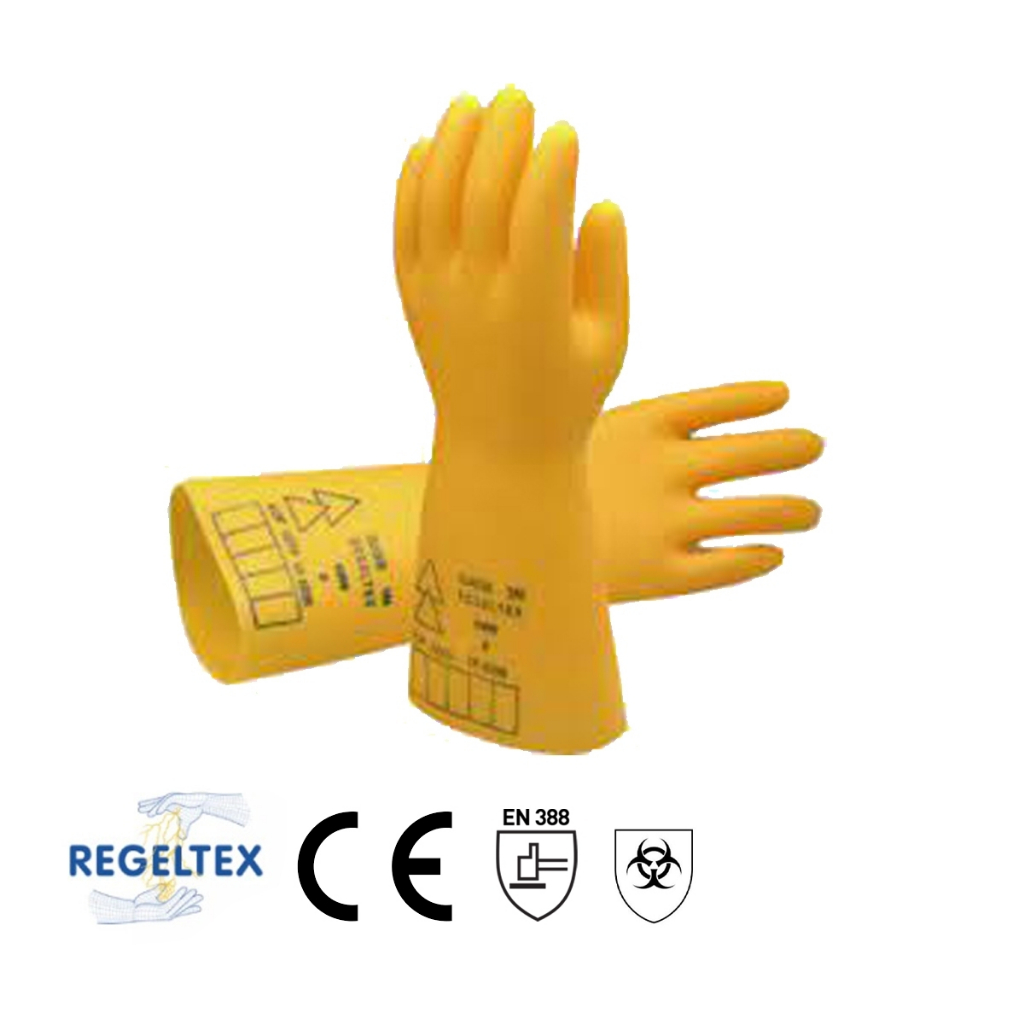 ถุงมือยางกันไฟฟ้า REGELTEX CLASS 3 แรงดันไฟฟ้าสูงสุด: 26500/39750 โวลต์ ผลิตจากประเทศฝรั่งเศส