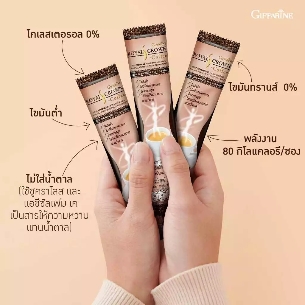 กาแฟดำ กาแฟสำเร็จรูป 3in1 แบบซอง ชงได้ทั้งน้ำร้อน น้ำเย็น กาแฟคุมหิว โกโก้คุมหิว กิฟฟารีน ของแท้ thumbnail 5