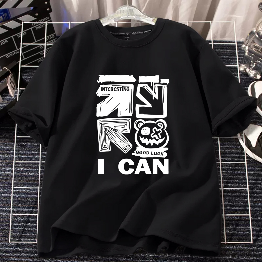 D540 จัดส่งด่วนเสื้อยืดคอกลมแขนสั้นลายสวยผ้าดีใส่ได้ทั้งชายและหญิง