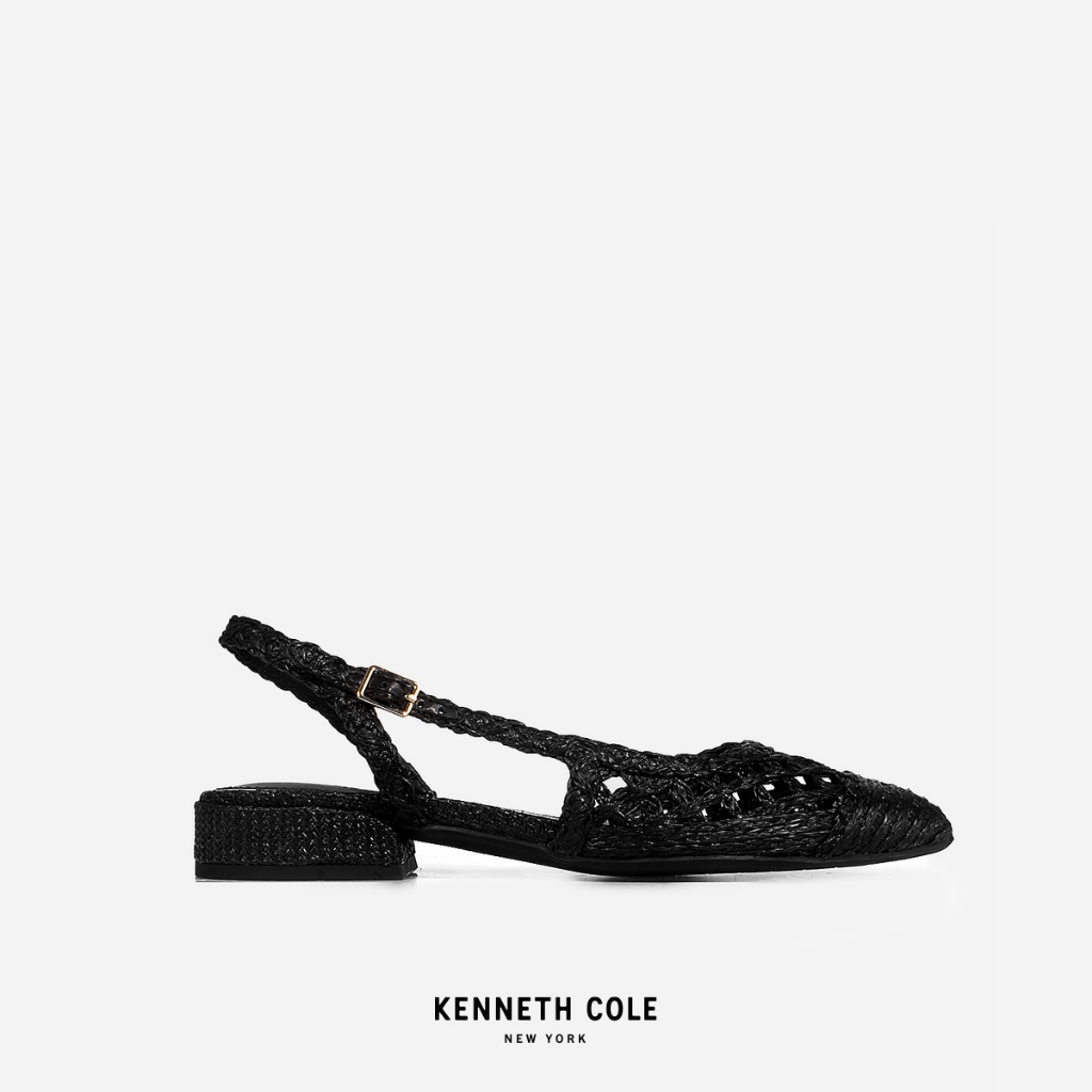 KENNETH COLE รองเท้าส้นแบนผู้หญิง รุ่น CAYLA CROCHET BLACK สีดำ ( FLT - KL24CAC01-001 )