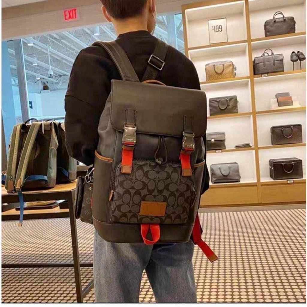 กระเป๋าเป้ งานแท้ Track Backpack In Colorblock With Coach Patch Product Details
