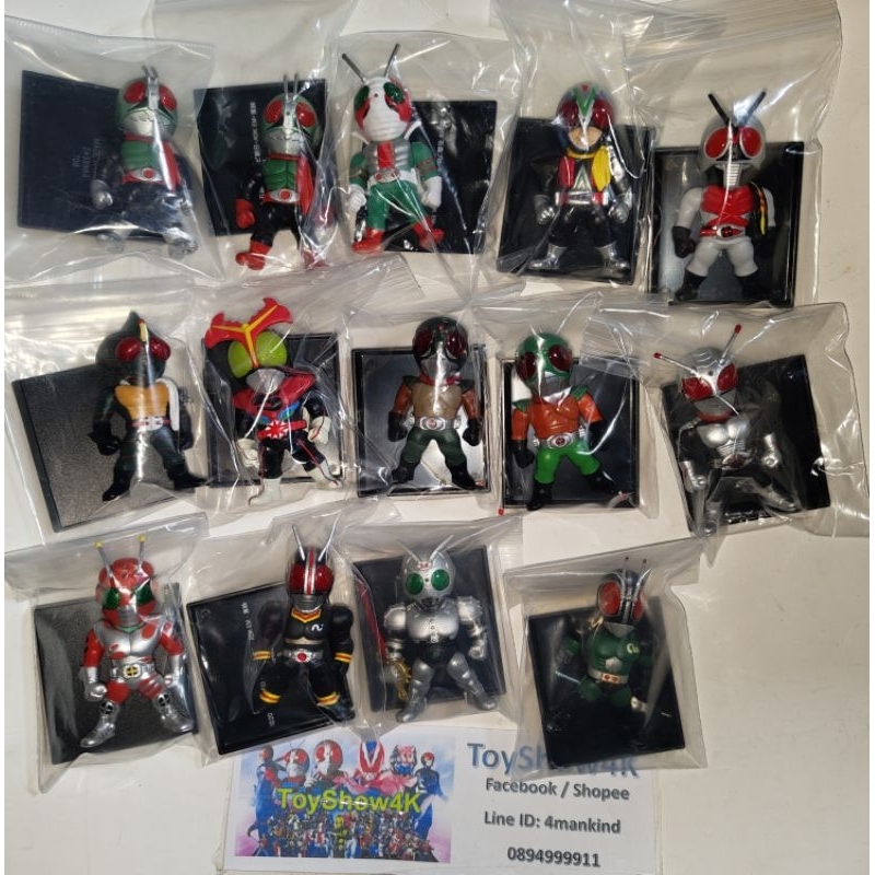 Kamen Rider Converge มือสอง Showa ไร้ริ้วรอย เขาครบ ฐานตรงครบ 14 ตัวพร้อมตัวลับพิเศษ ไม่มีกล่อง #Toy