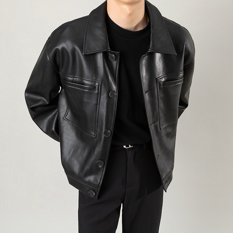 เสื้อแจ็คเก็ตหนังแขนยาว leather jacket