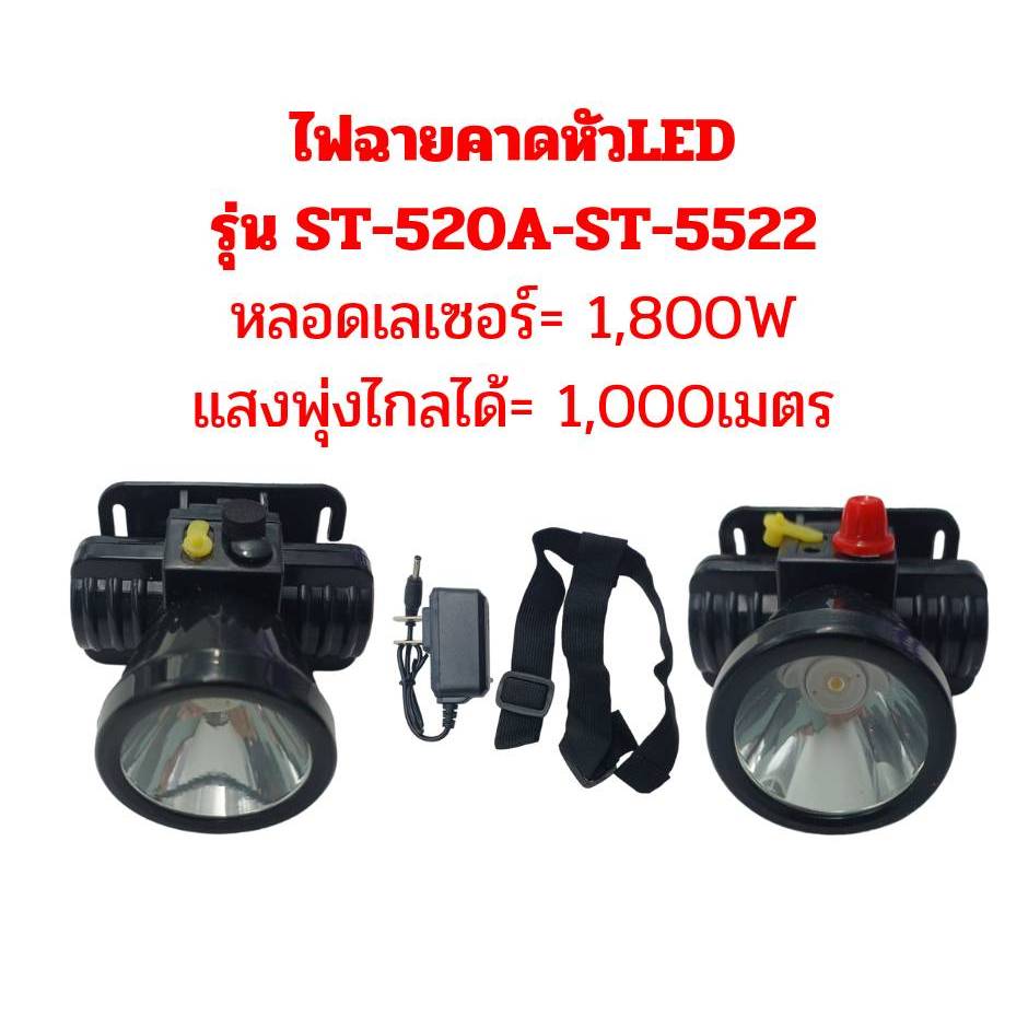 ไฟฉายคาดหัวLED ไฟฉายส่องสว่างรุ่น ST-520A-ST-5522 ไฟฉายคาดหน้าผาก ใช้ส่องกรีดยาง ใช้ในการเกษตร ใช้ได้ทุกที่ พกพาสะดวก ใช