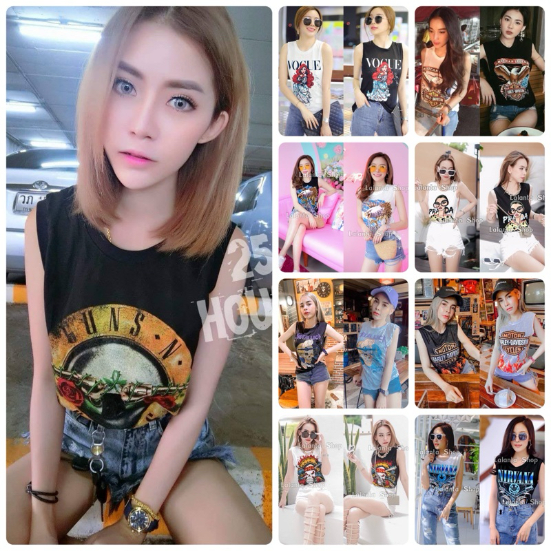 TS001 เสื้อแขนกุด🔥🔥 (ผ้าสลาฟ) มี 19 ลาย