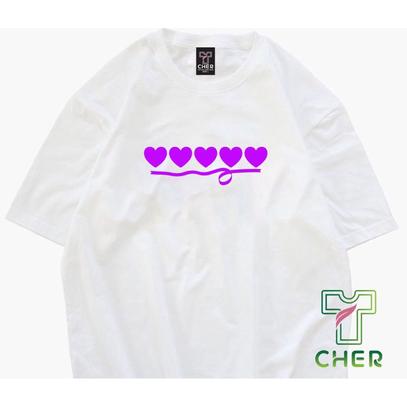 เสื้อยืดแขนสั้นคอกลมสกรีนลายหัวใจ เนื้อผ้าcotton100%c32ป้าโคตรดีใส่กับอะไรก็รอด
