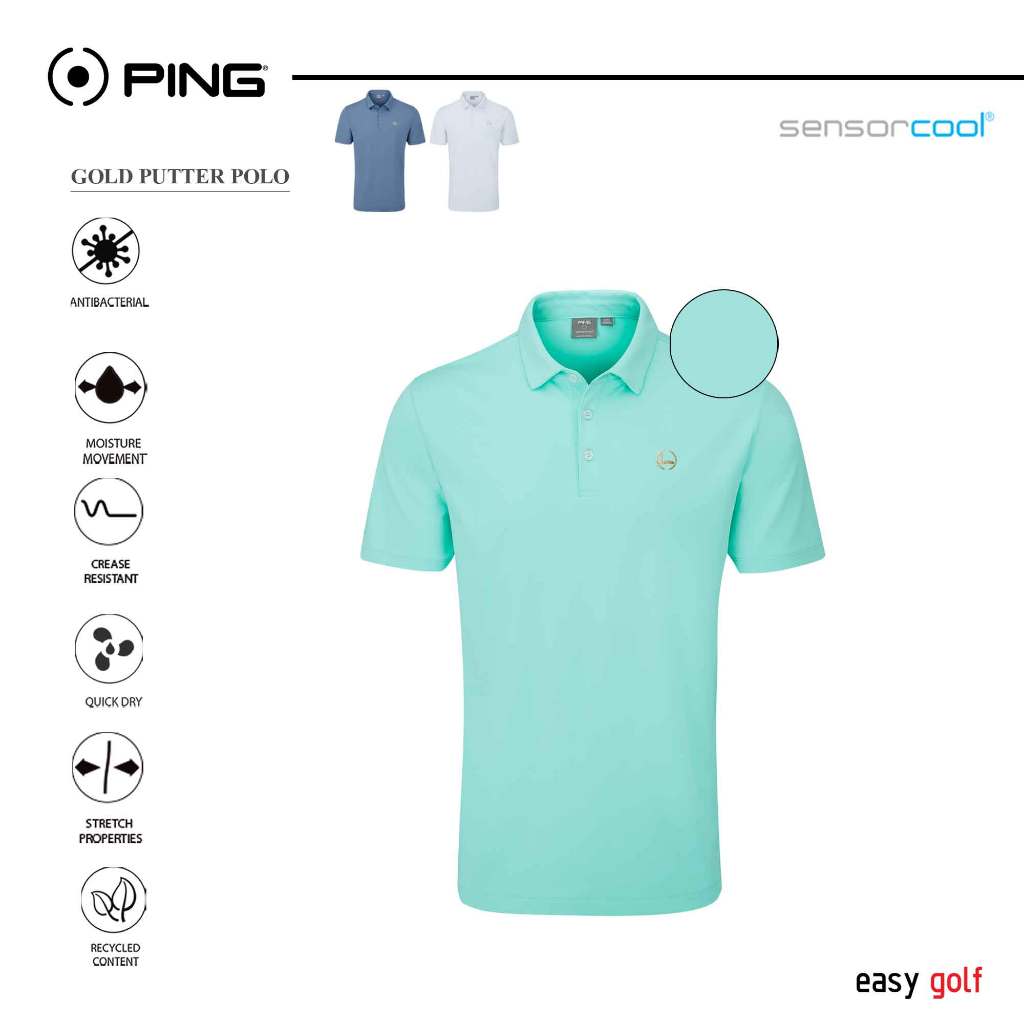 PING GOLD PUTTER  POLO  PING MEN'S POLO เสื้อกีฬากอล์ฟผู้ชาย