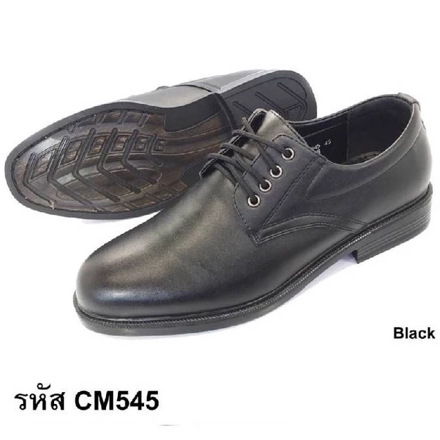 CSB ** มีถึงไซส์ 47 ** รองเท้าหนังผูกเชือก สีดำ CM545 ไซส์ 39-47