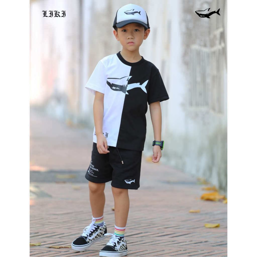 เสื้อยืดคอกลมเด็ก LIKI KIDS X BLACK&WHITE