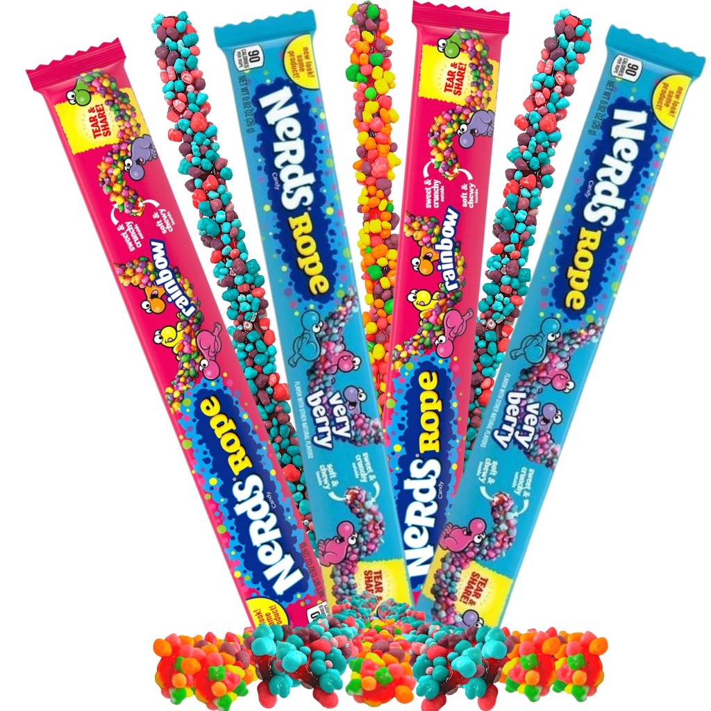 Nerds Rope  Candy - 26g ขนมเยลลี่เชือกเคลือบด้วยลูกอมกรุบกรอบ 26กรัม