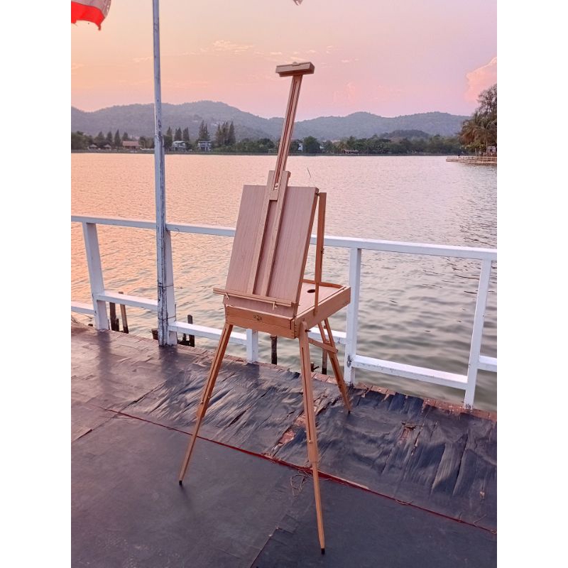 ขาหยั่งวาดรูปเเบบout door พับเก็บได้งานสวยไม้บีส