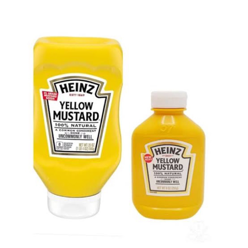 fl Heinz yellow mustard 100% natural 390g. ไฮนซ์ เยลโลว์มัสตาร์ด นำเข้า🇺🇸