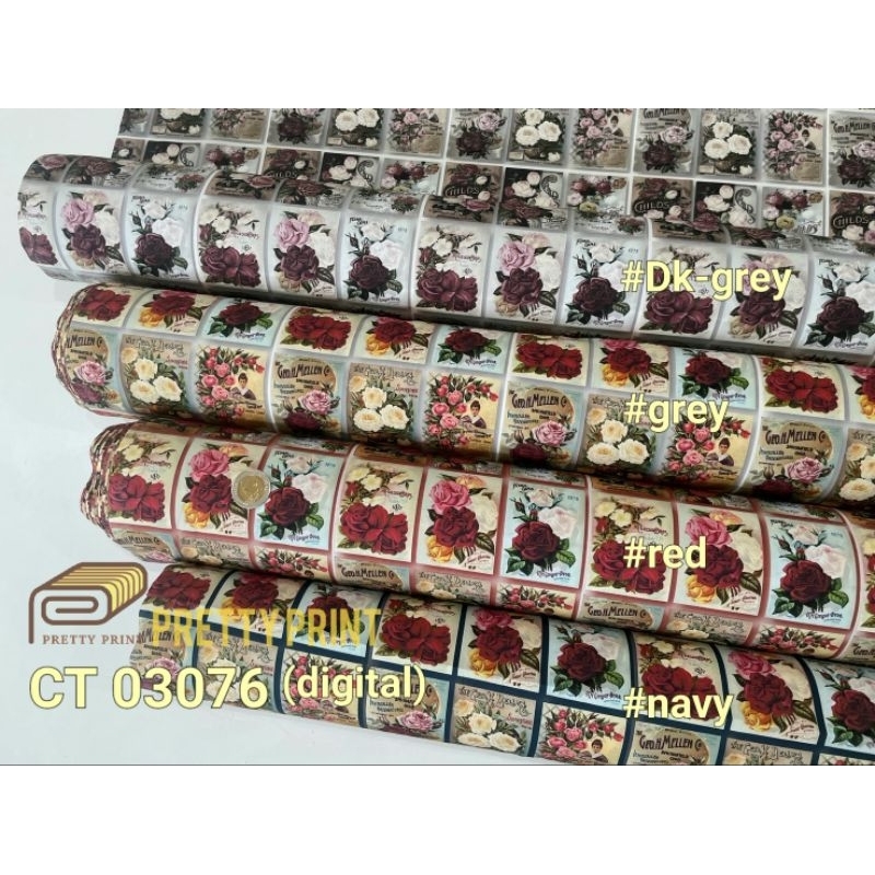 คอตต้อน100%พิมพ์ลาย (Digital) CT 03076 (ขายเป็นหลา)