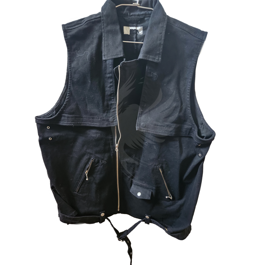 เสื้อกั๊กยีนส์ แจ็คเก็ตยีนส์ สีดำ Adrer จากญี่ปุ่น เหมาะกับคนรูปร่างใหญ่  *ตัดป้าย (ขายตีตำหนิ)