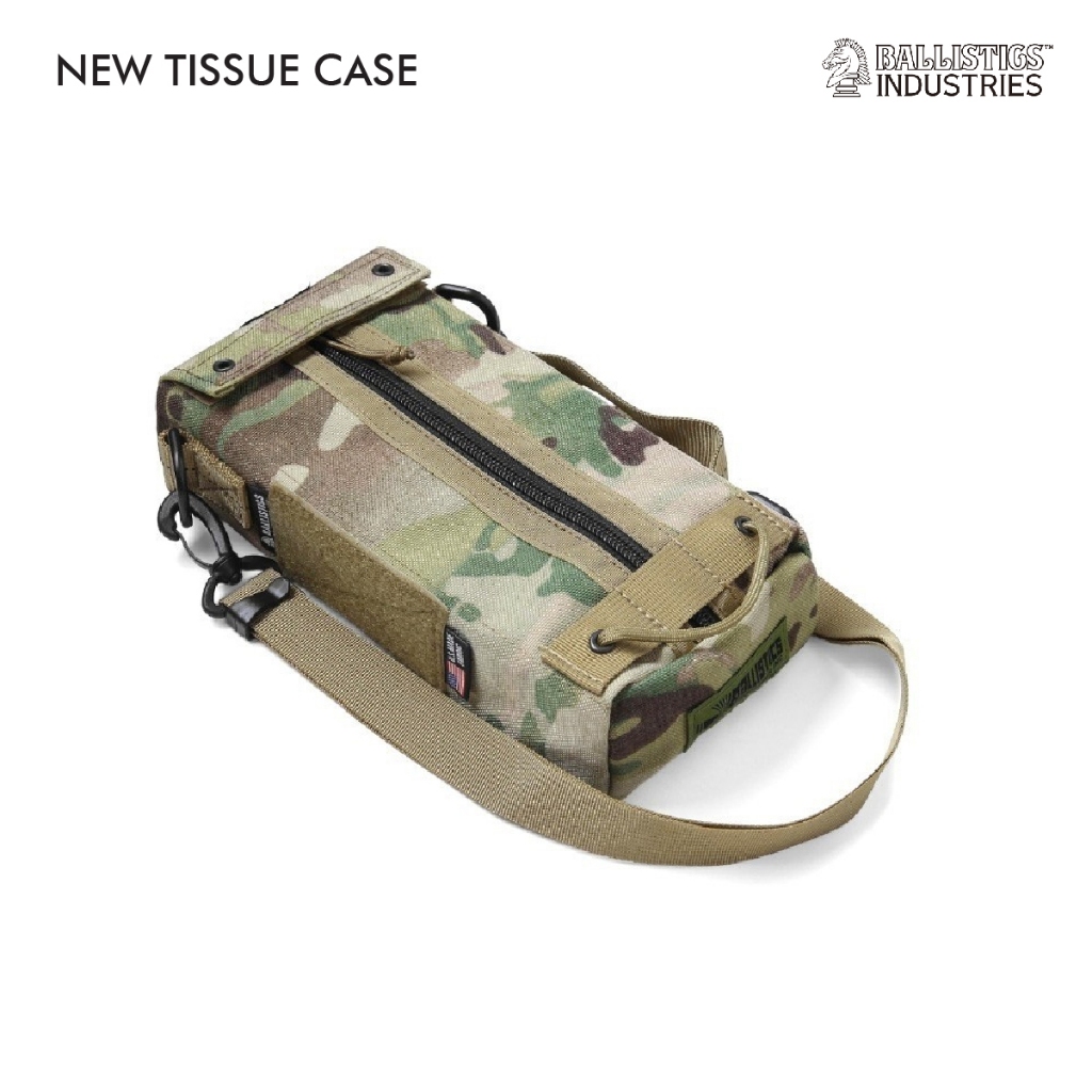 Ballistics New Tissue Case กระเป๋าใส่ทิชชู่ทรงสี่เหลี่ยม เปิดปิดด้วยซิปยาวตรงกลาง มีหูหิ้วและสายสะพายถอดได้