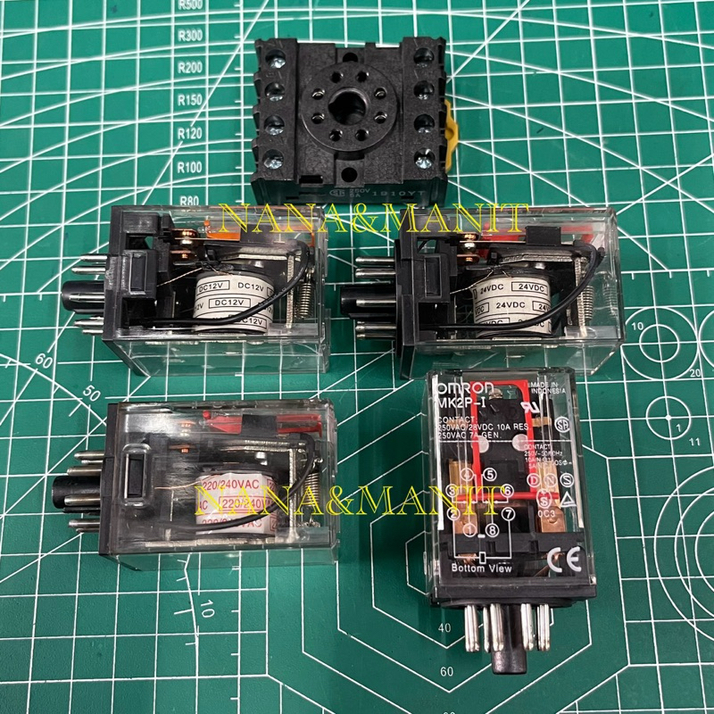MK2P-I MK2P Relay OMRON 8 ขา ไฟ 12VDC  24VDC 220VAC ซ็อกเก็ต (งานแท้) พร้อมส่งในไทย