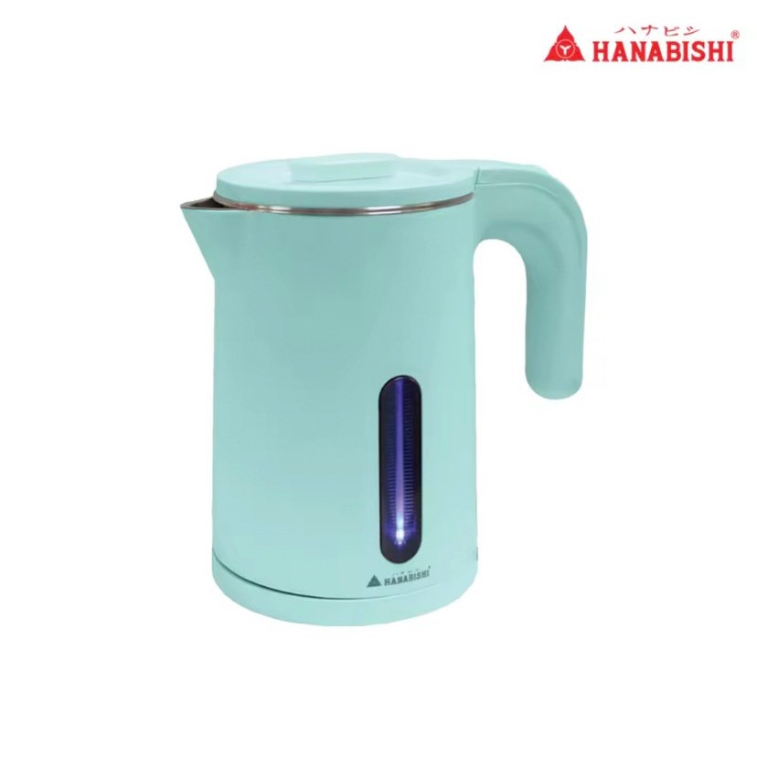HANABISHI กาต้มน้ำร้อน 800 วัตต์, 1 ลิตร, สีขาว รุ่น HCK-1906 ต้มชา กาเเฟ นม โอวัลติล ได้หมด รับประก