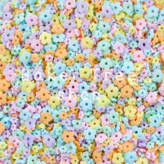 สปริงเคิลน้ำตาลสีพาสเทล สำหรับโรย หรือ ตกแต่งขนม 25/50/100 กรัม (Confetti Sprinkles for cake decoration)