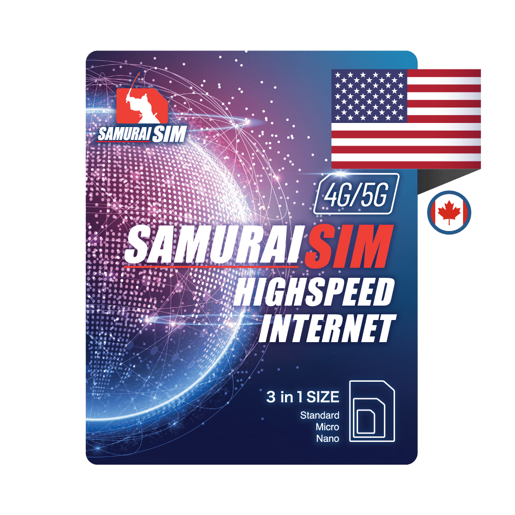 USA CANADA SIM (ซิมอเมริกา, แคนาดา) - 5~10GB/TRIP - Samurai Sim by Samurai WiFi