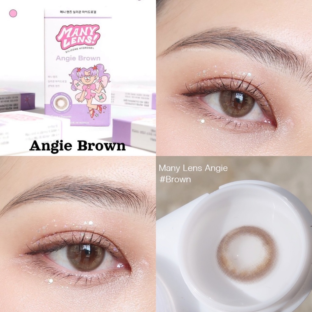 Hanalens/manylens รุ่น Angie brown เลนส์ราย3เดือน