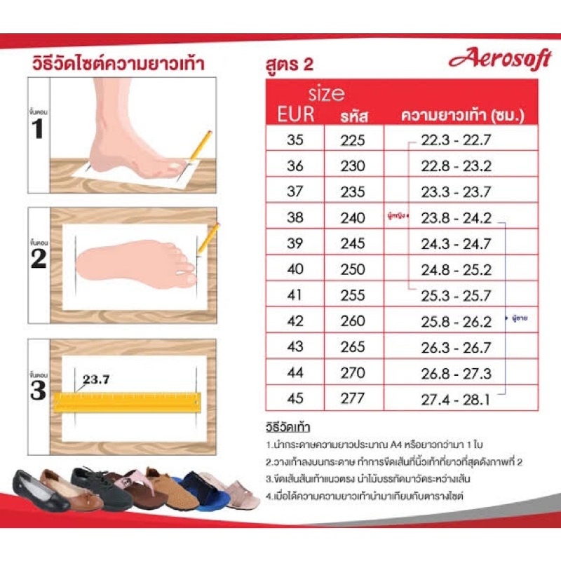 แอโร่ซอฟ รองแตะแบบสวมเสริมส้น AS 3131 ไซส์ 36-41 รูปที่ 3