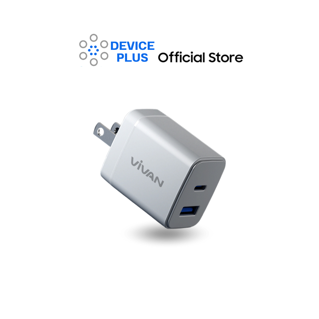 Adapter Charger 20W Vivan รุ่น Power 20 II U หัวชาร์จ ชาร์จเร็ว 2 in 1 ของแท้100% ประกันศูนย์ 6เดือน