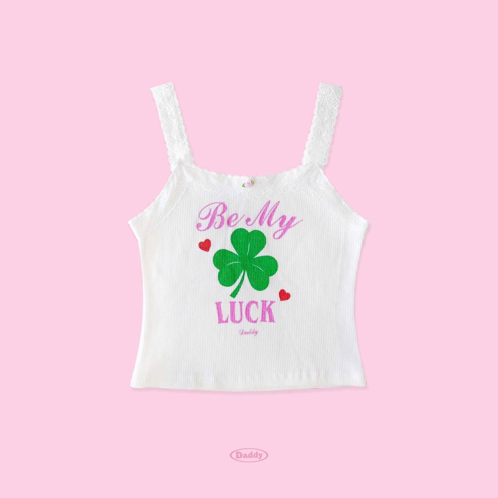 DADDY | Be My Luck Tank Top เสื้อกล้าม tank top ผ้ายืดเนื้อ rib ร่อง สุดน่ารัก