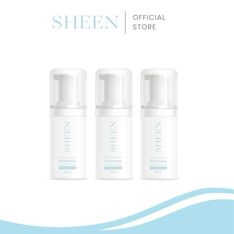 (โปร 3 ขวด ส่งฟรี) SHEEN Edelweiss whitening foaming cleanser ( ชีน ) มูสโฟมล้างหน้า ลดสิวผิวมัน มี 