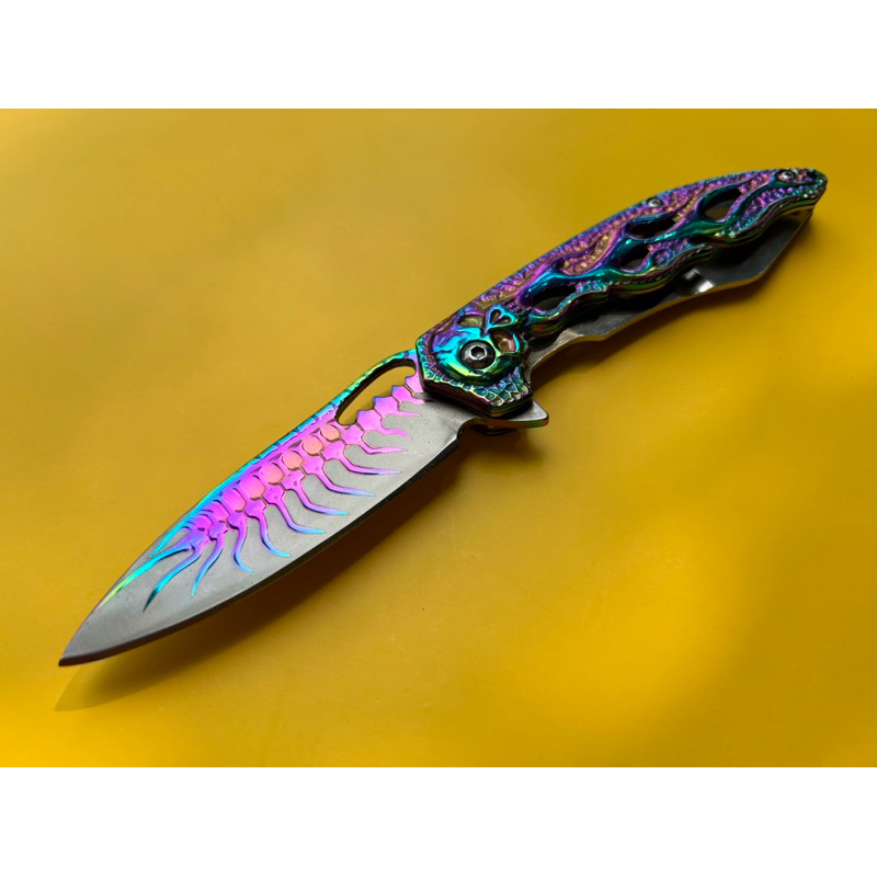 Folding Knife Rainbow Centipede Blade