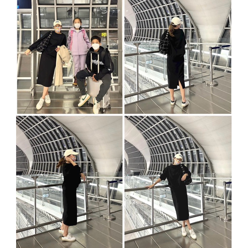 simple.par19 P1049 ชุดเซต airport look สีดำ