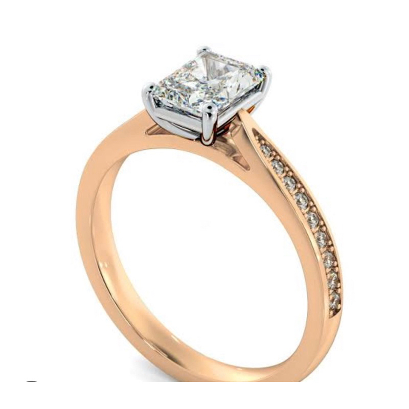 CVD Diamond Solitaire Ring แหวนเพชรแท้ ทองคำ 9K 1.05 ct HPHT Lab Grown Diamond น้ำ 100 (D) VS1 ทองคำ
