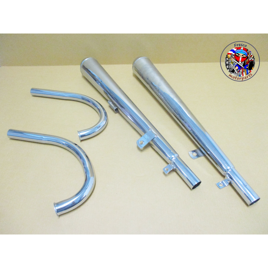 ท่อ+คอท่อทรงPT HONDA CD125 CD175 CA175  Exhaust + Header Pipe Set.