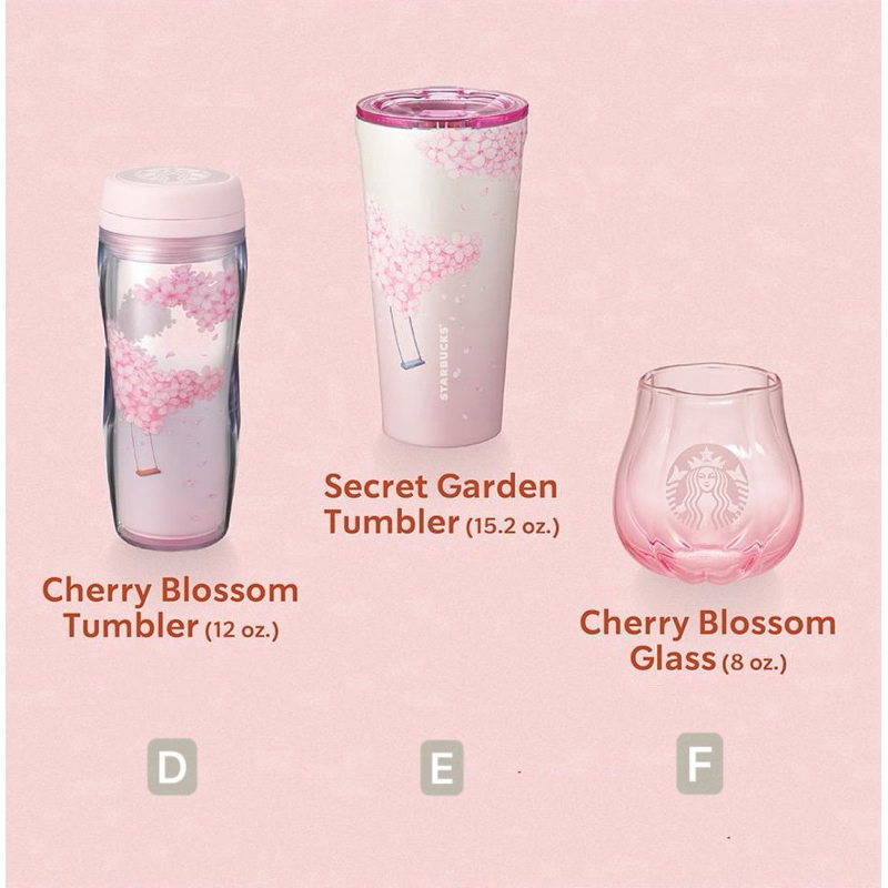 Starbucks Secret Eden Cherry Blossom collection 2024 สตาร์บัคส์ คอลเลคชั่นใหม่ Cherry Blossom ของแท้ 100%