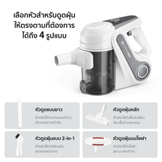 (Clearance Sale) iSUPER เครื่องดูดฝุ่น Vacuum Cleaner V1 แรงดูดสูง18000PA พลังไซโคลน หัวดูด4แบบ สายไฟยาว5m ดูดขนสัตว์-1M