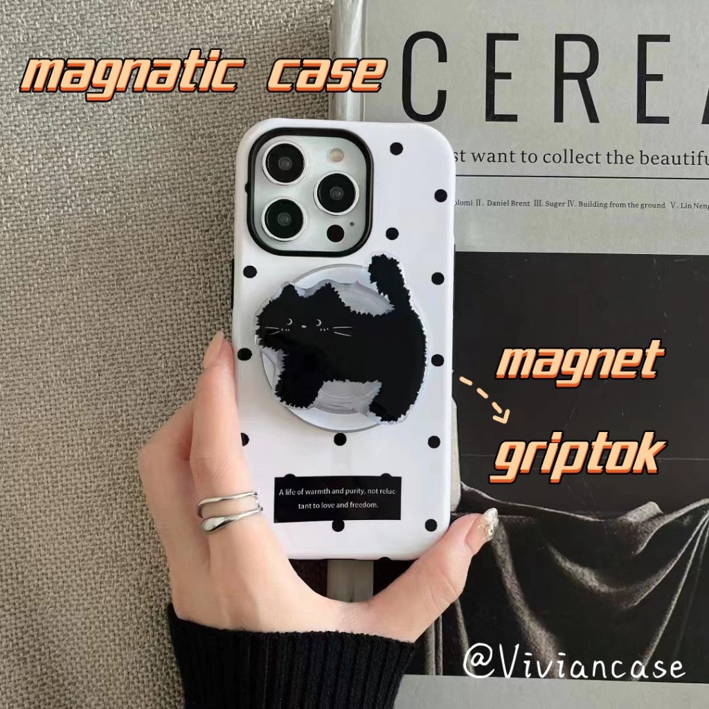 🔥สินค้าพร้อมส่ง🔥for เคสไอโฟน 15 Pro Max เคส iPhone 11 12 13 14Pro Max magnatic case เคสลายจุด iPhone