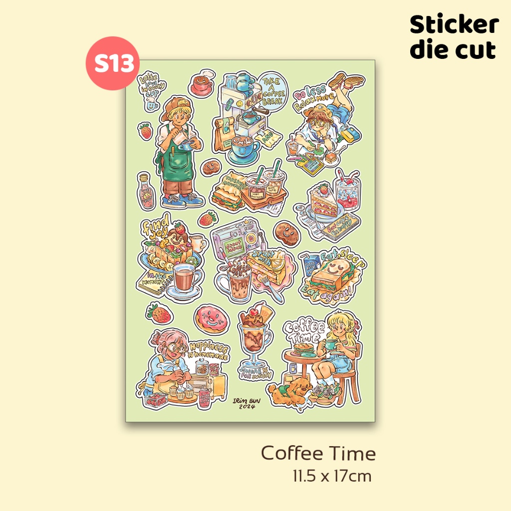 Sticker Coffee Time สติ๊กเกอร์กันน้ำ (11.5*17cm)