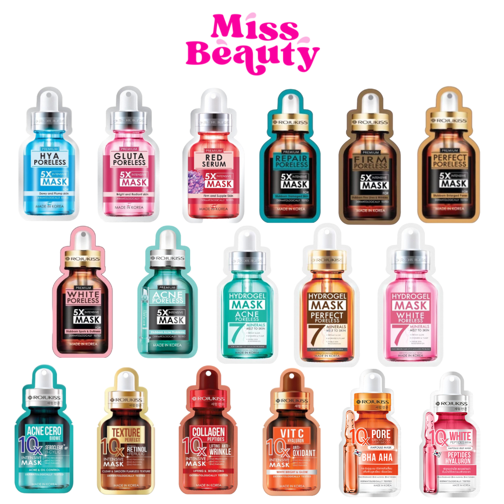 มาส์กหน้า โรจูคิส Rojukiss Premium 5X Intensive, Hydrogel Mask มาส์กหน้า เซรั่ม 